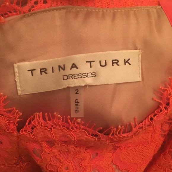 Trina Turk Orange Alcott Dress sz 2 silk lined - Picture 6 of 7